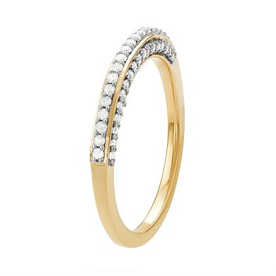 14k Gold Over Silver 1/3 Carat T.W. Diamond Wedding Ring