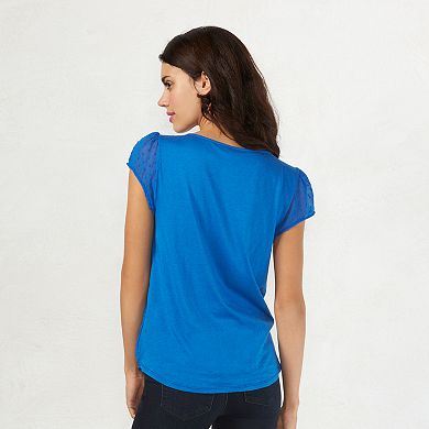 Women's LC Lauren Conrad Love, Lauren Textured Dot Top