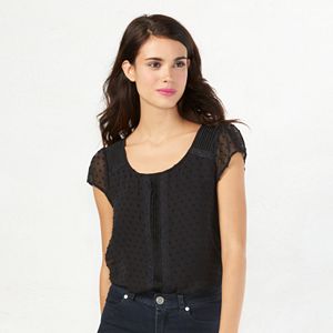 Women's LC Lauren Conrad Swiss Dot Top