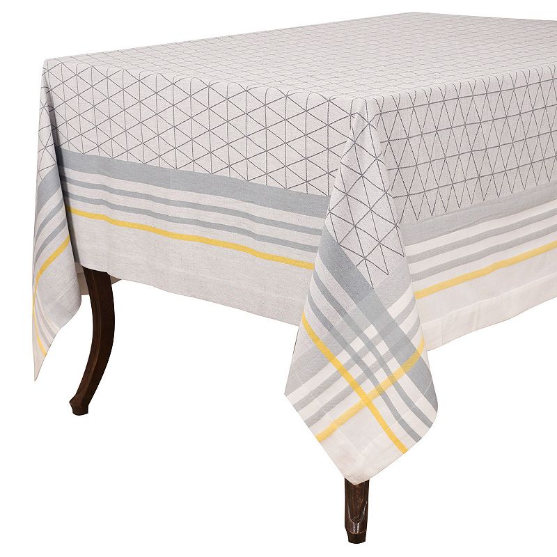 KAF HOME Broadway Triangle Jacquard Tablecloth, Multicolor, 70X90