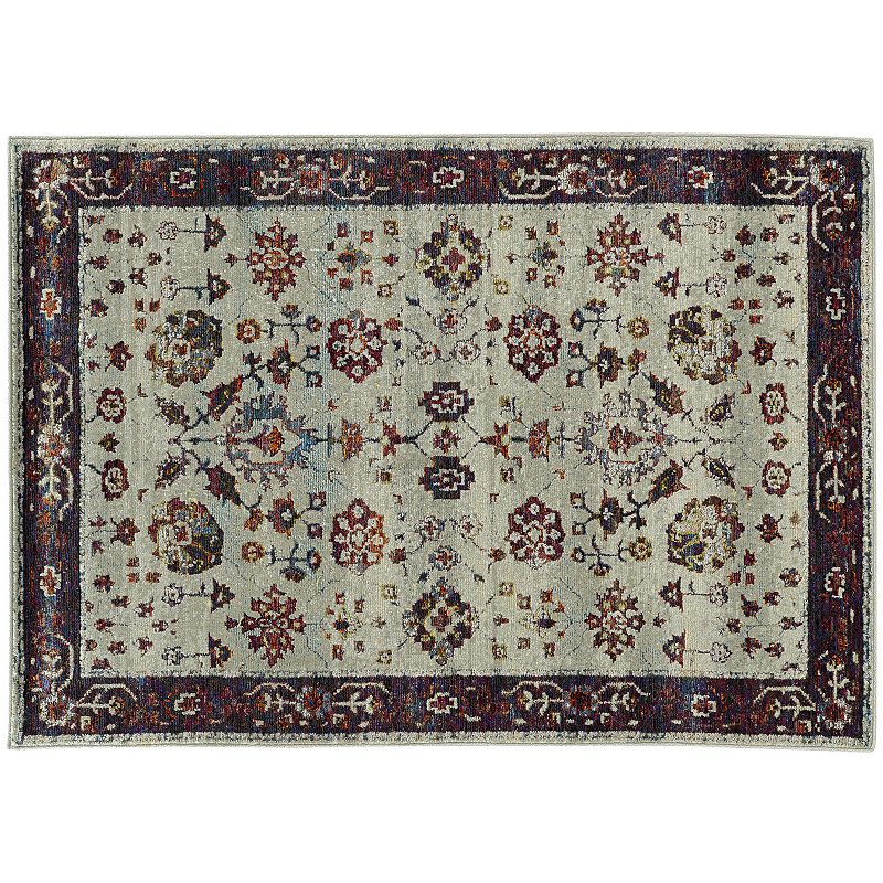 StyleHaven Alexander Bordered Traditional Floral I Rug, Grey, 3X5 Ft