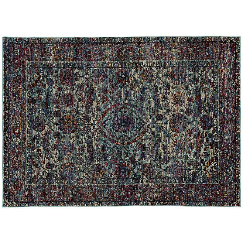 StyleHaven Alexander Bordered Traditional Floral II Rug, Blue, 3X5 Ft