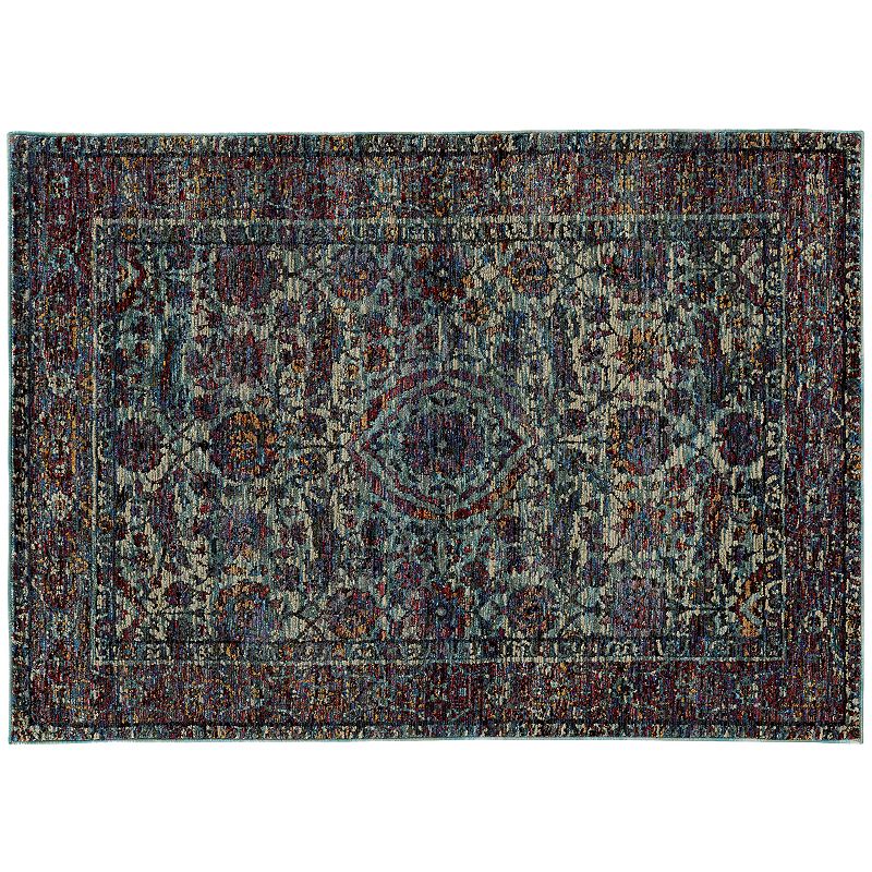 StyleHaven Alexander Bordered Traditional Floral II Rug, Blue, 8X11 Ft