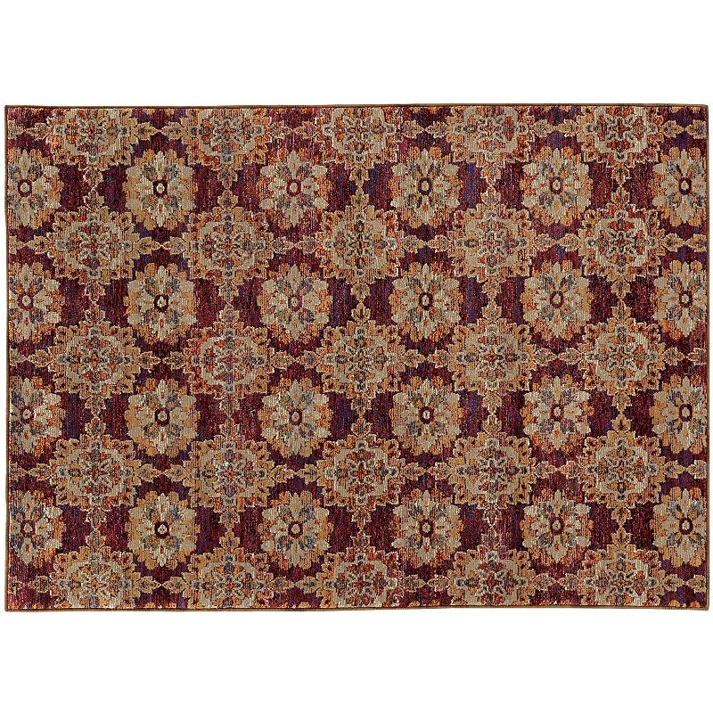 StyleHaven Alexander Floral Panel Medallions I Rug, Red, 5X7 Ft