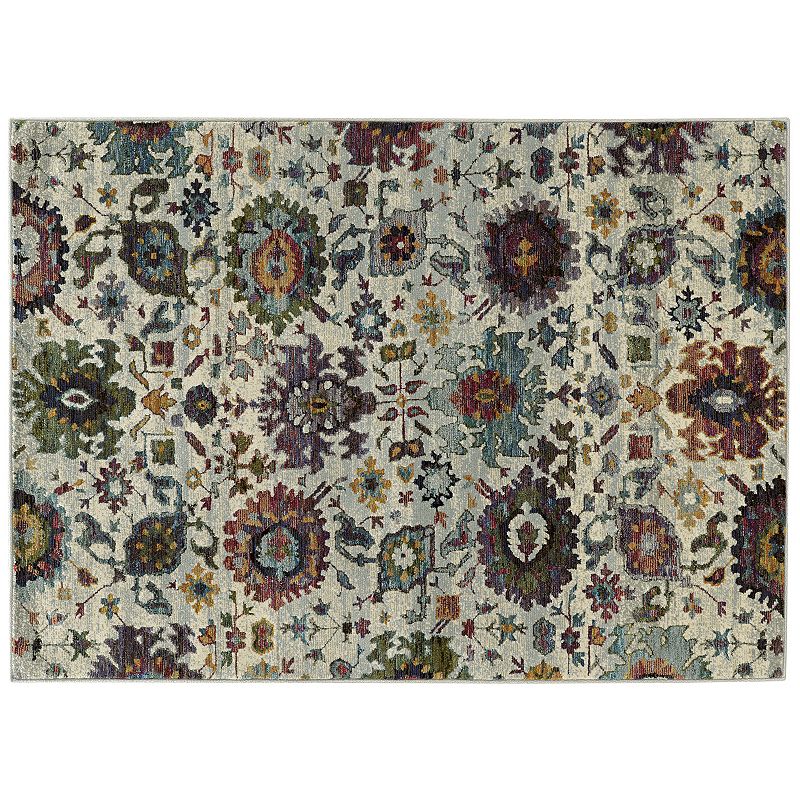 StyleHaven Alexander Updated Traditional Floral Ikat Rug, Grey, 3X5 Ft