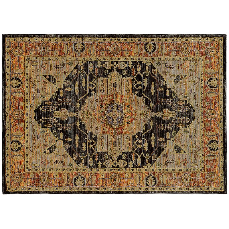 StyleHaven Alexander Majestic Medallion Rug, Gold, 2X3 Ft
