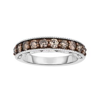 Sterling Silver 1 Carat T.W. Champagne Diamond Ring