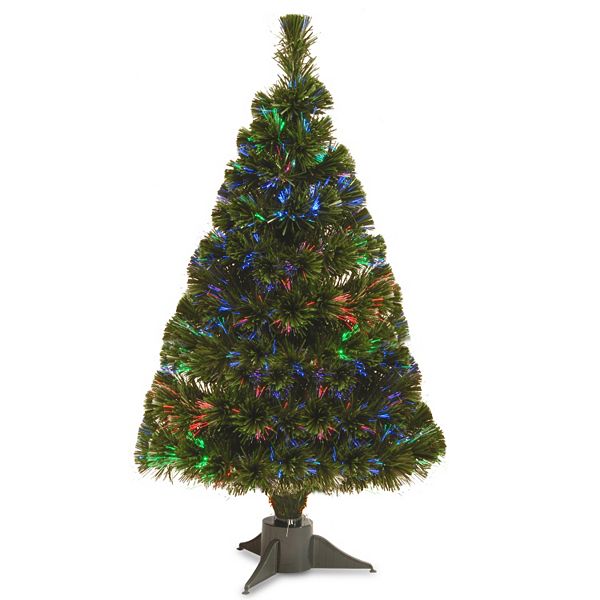 National Tree Company 2.6ft. LED FiberOptic Battery Operated Artificial Christmas Tree Floor Decor