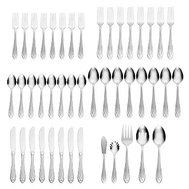 Hampton Forge Lace Frosted 54-pc. Flatware Set with Wood Caddy
