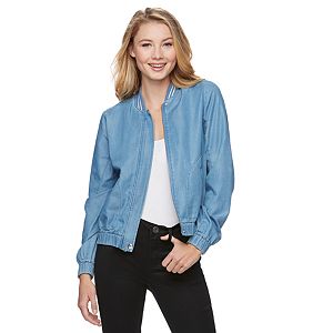 Juniors' Candie's® Denim Bomber Jacket