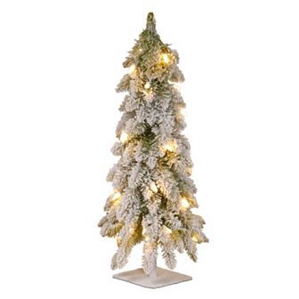 National Tree Company 24 in Snowy Pre-Lit Artificial Christmas Tree