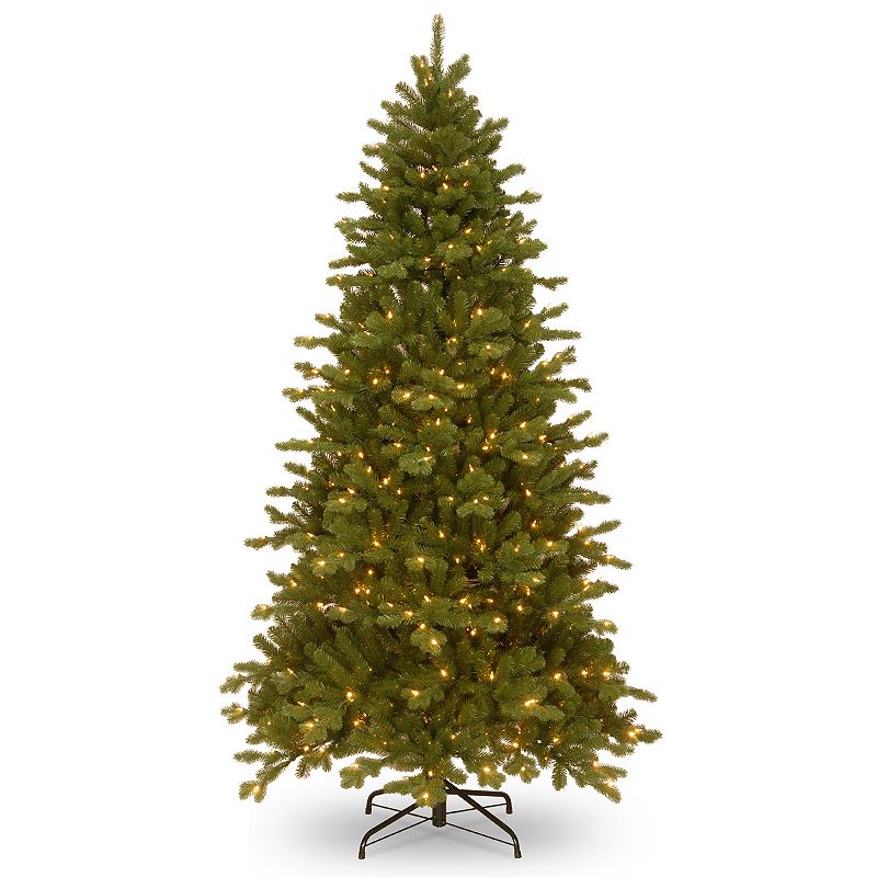 National Tree 7 .5' Feel Real Sheridan Spruce Memory-Shape Hinged Tree with 550 Dual Color Led