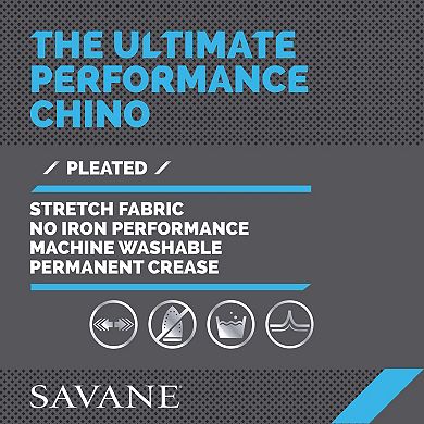 Men's Savane Ultimate Straight-Fit Performance Pleated Chino Pants