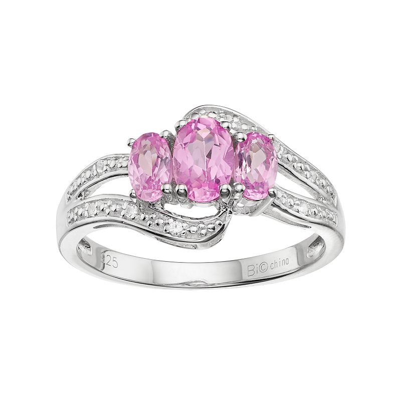 30971014 Gemminded Sterling Silver Lab-Created Pink & White sku 30971014