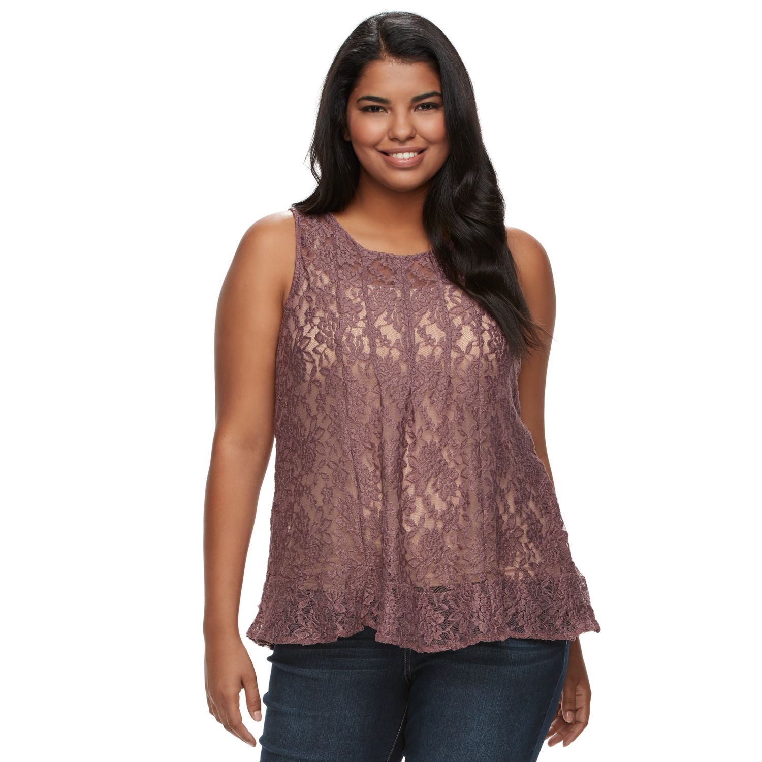 sheer lace top plus size