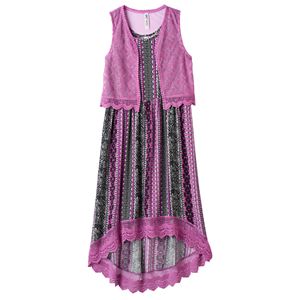 Girls Plus Size Knitworks Crochet Maxi Dress & Vest