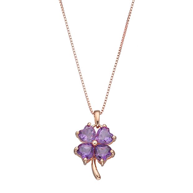 Four Leaf Clover 3 Flower Necklace - Gold and Rose Gold Rose Gold