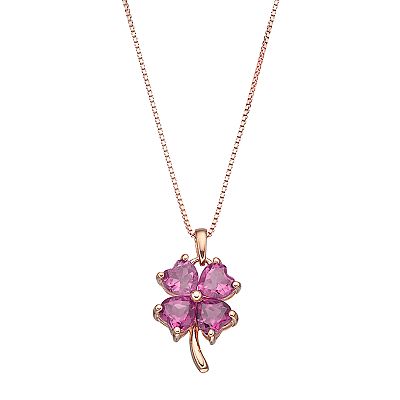 Gemminded 14k Rose Gold Over Silver Lab-Created Pink Sapphire Four
