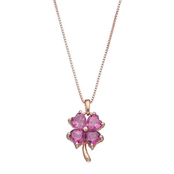 Bloomingdale's Diamond & Sapphire Glass Clover Pendant Necklace in