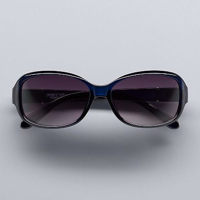 Women's Simply Vera Vera Wang Suzy Rounded Rectangle Sunglasses