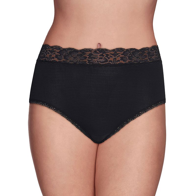 Women's Vanity Fair Lingerie® Flattering Lace Brief 13281, Size: 7, Black Black
