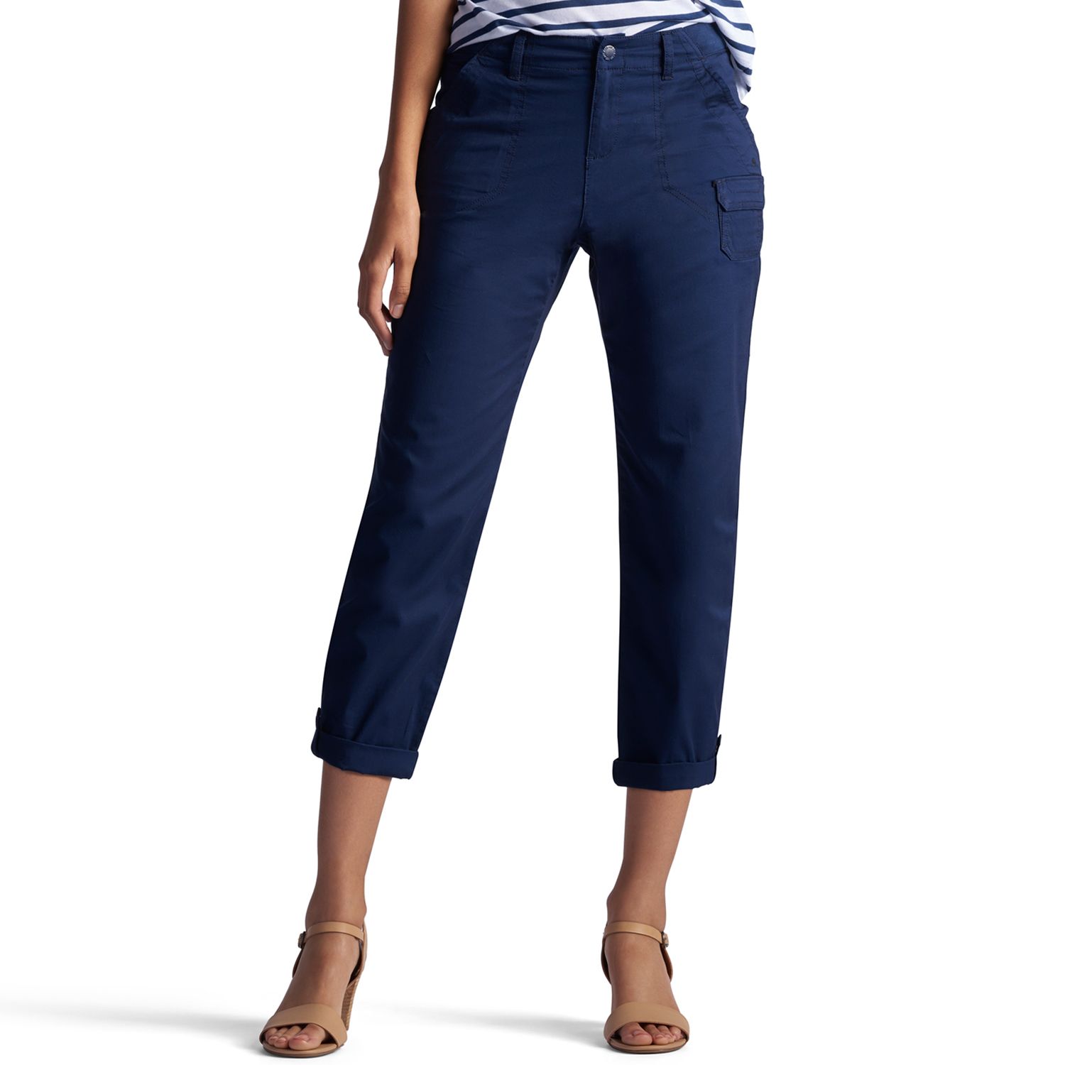 petite lee relaxed fit denim capris