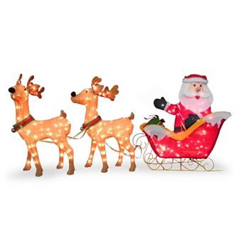 National Tree Company 86 in Pre-Lit Santa & Reindeer Christmas Decor