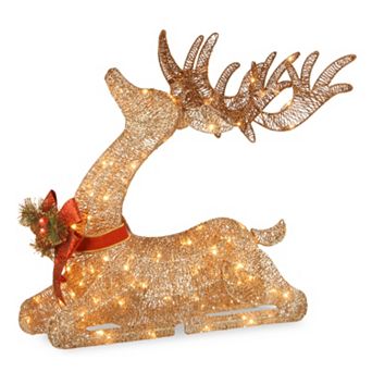 National Tree Company 31 in Pre-Lit Sisal Deer Christmas Decor