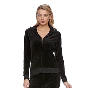 Women's Juicy Couture Black Velour Hoodie Jacket