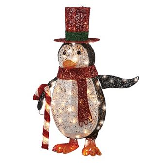 National Tree Company 36 in Pre-Lit Penguin & Candy Cane Christmas Decor