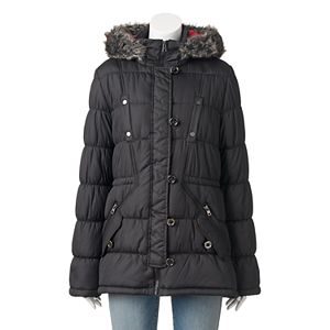 Juniors' Urban Republic Hooded Faux-Fur Anorak Jacket
