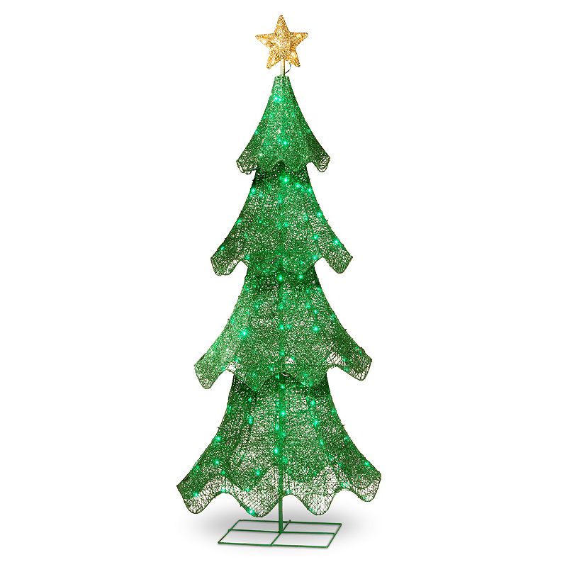 National Tree Green Tree With Green Led Lights-Ul Indoor Outdoor