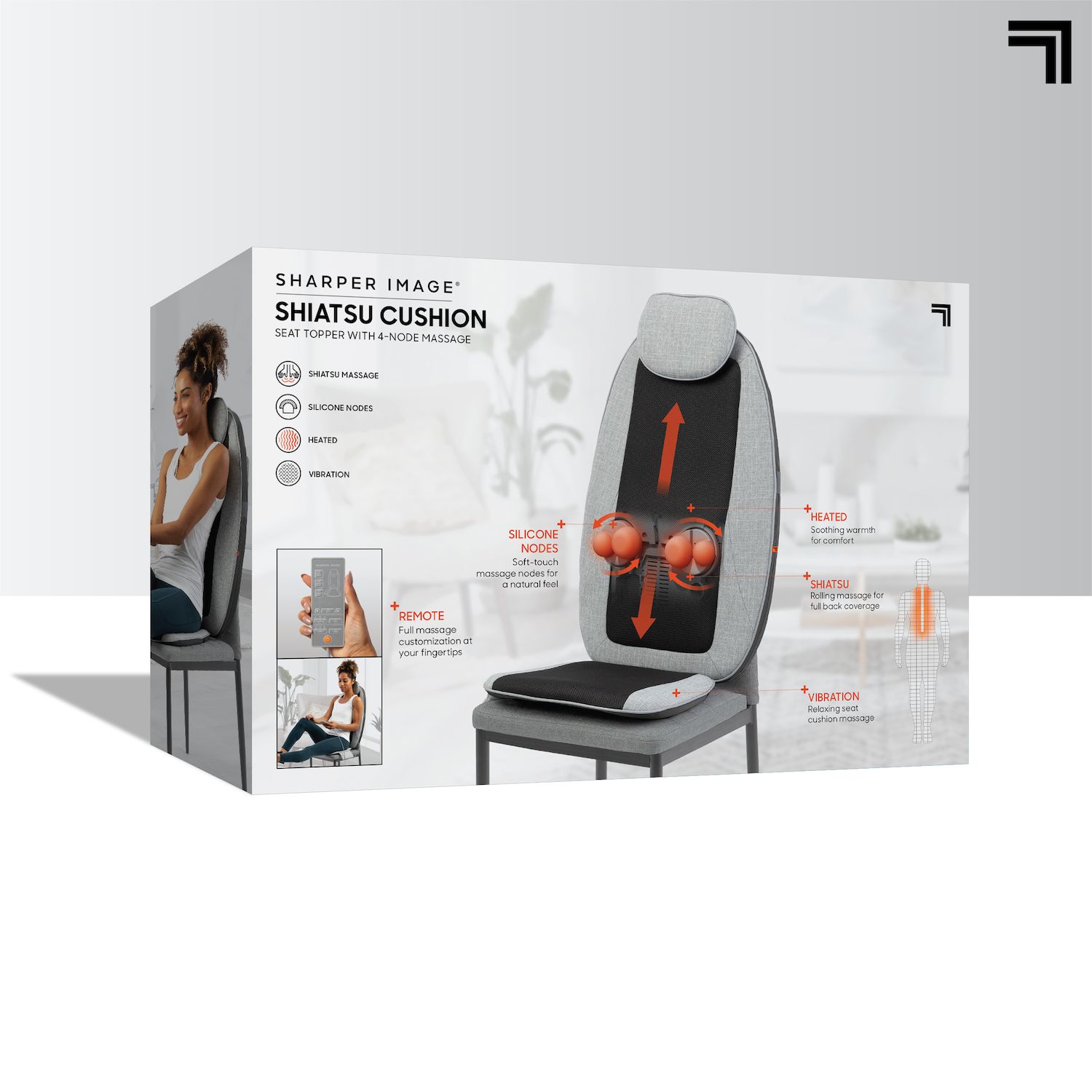 Sharper Image Shiatsu Massage Seat Topper - Thumbnail 2