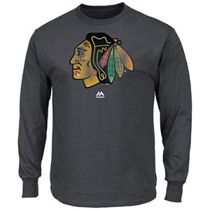 Men's Majestic Chicago Blackhawks Raise the Level Long-Sleeve Tee