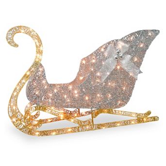 National Tree Company 48 in Pre-Lit Sisal Sleigh Christmas Decor