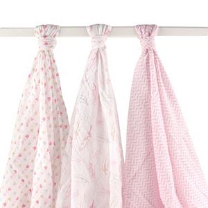 Hudson Baby 3-pk. Pink Muslin Swaddle Blankets