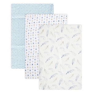Hudson Baby 3-pk. Blue Muslin Swaddle Blankets