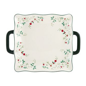 Pfaltzgraff Winterberry Square Serving Platter with Handles