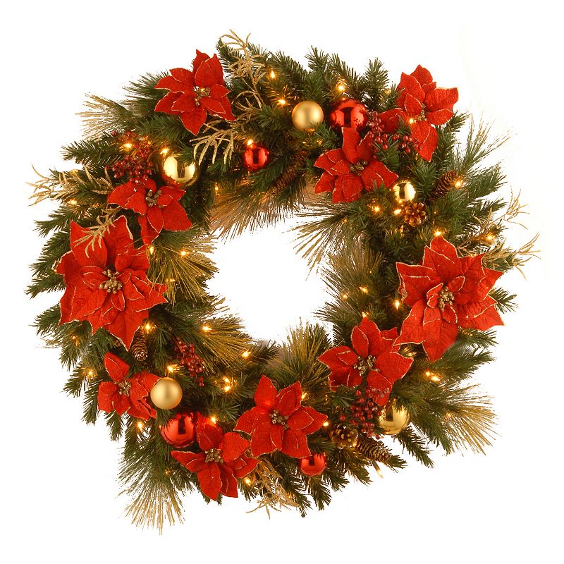 National Tree Company 36 in. Artificial Home Spun Christmas Wreath, Multico