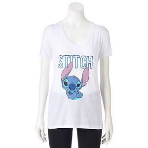 Disney's Juniors' Lilo & Stitch V-Neck Graphic Tee