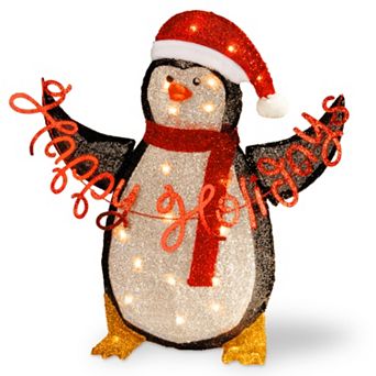 National Tree Company Pre-Lit 29 in Tinsel Penguin Decor