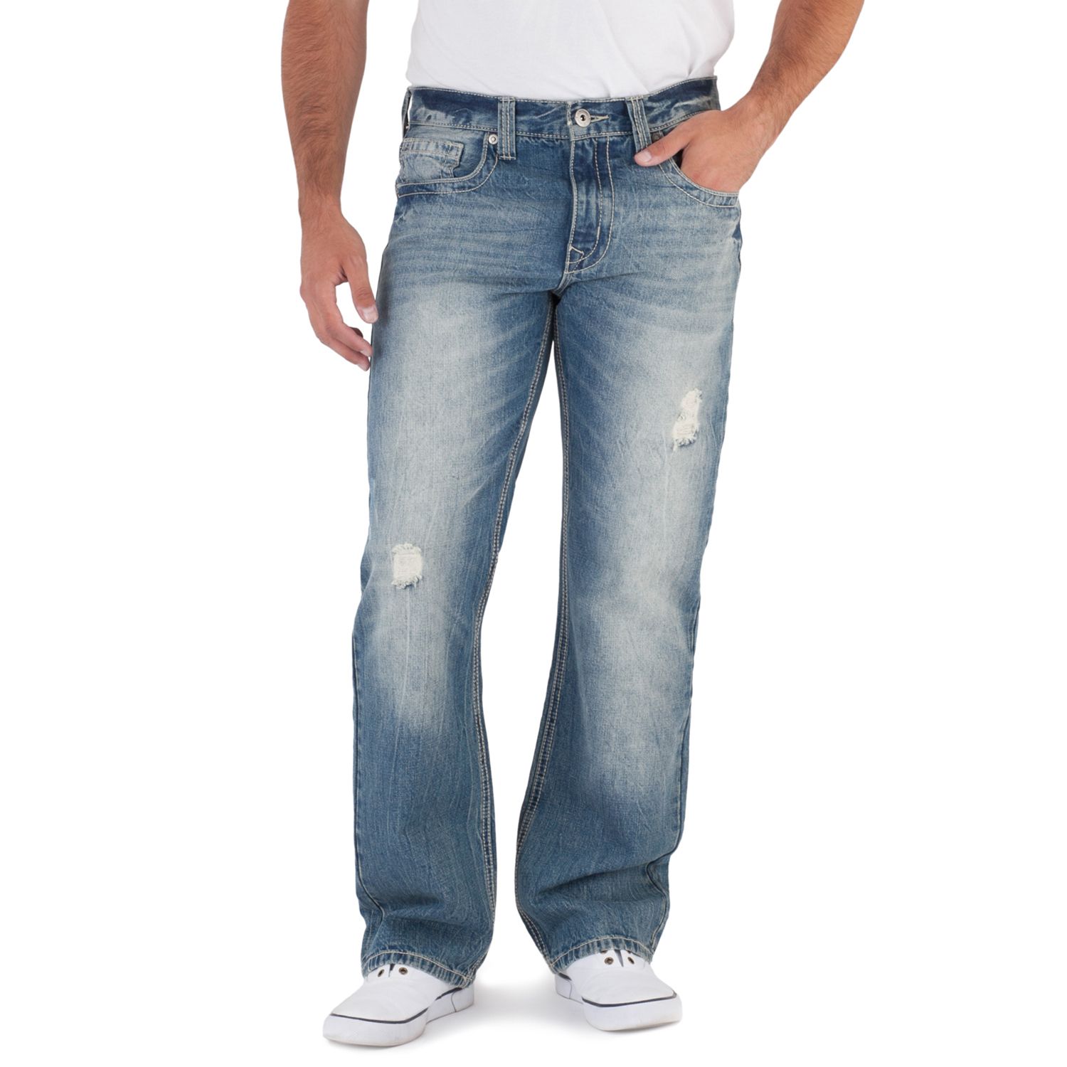 men's distressed slim denim