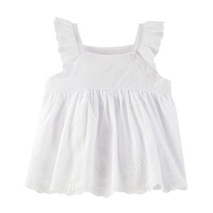 Toddler Girl OshKosh B'gosh® White Scalloped Eyelet Babydoll Top