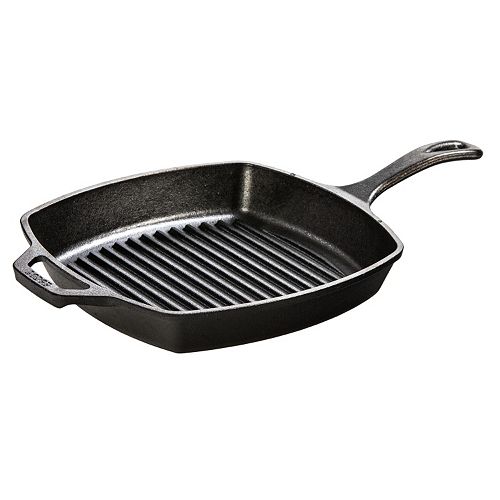 Lodge Logic PreSeasoned 10.5in. Square CastIron Grill Pan