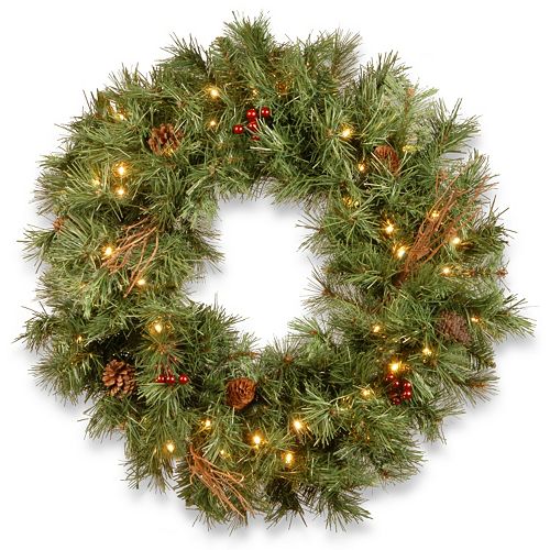 National Tree Company 24in. PreLit Artificial Pine Christmas Wreath