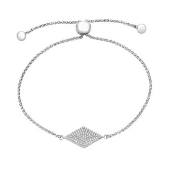 Sterling Silver 1/4 Carat T.W. Diamond Kite Bolo Bracelet