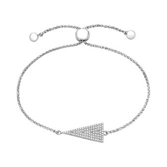 Sterling Silver 1/3 Carat T.W. Diamond Triangle Bolo Bracelet