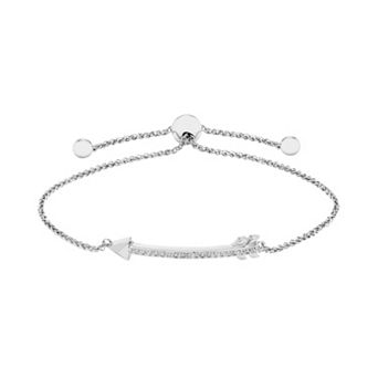 Sterling Silver 1/6 Carat T.W. Diamond Arrow Bolo Bracelet