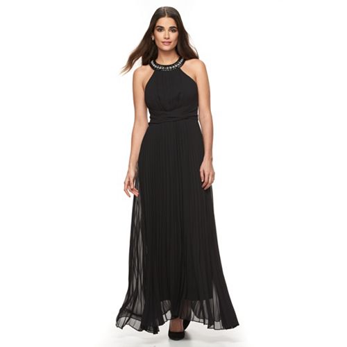 Women s Sharagano Embellished Pleated Evening Dress 