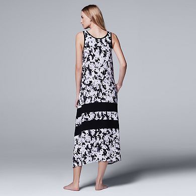 Women's Simply Vera Vera Wang Pajamas: Whisper Garden Sleep Tank Maxi Dress